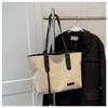 Casual Large-Capacity Women's Canvas Shoulder Tote Bag for Versatile Use