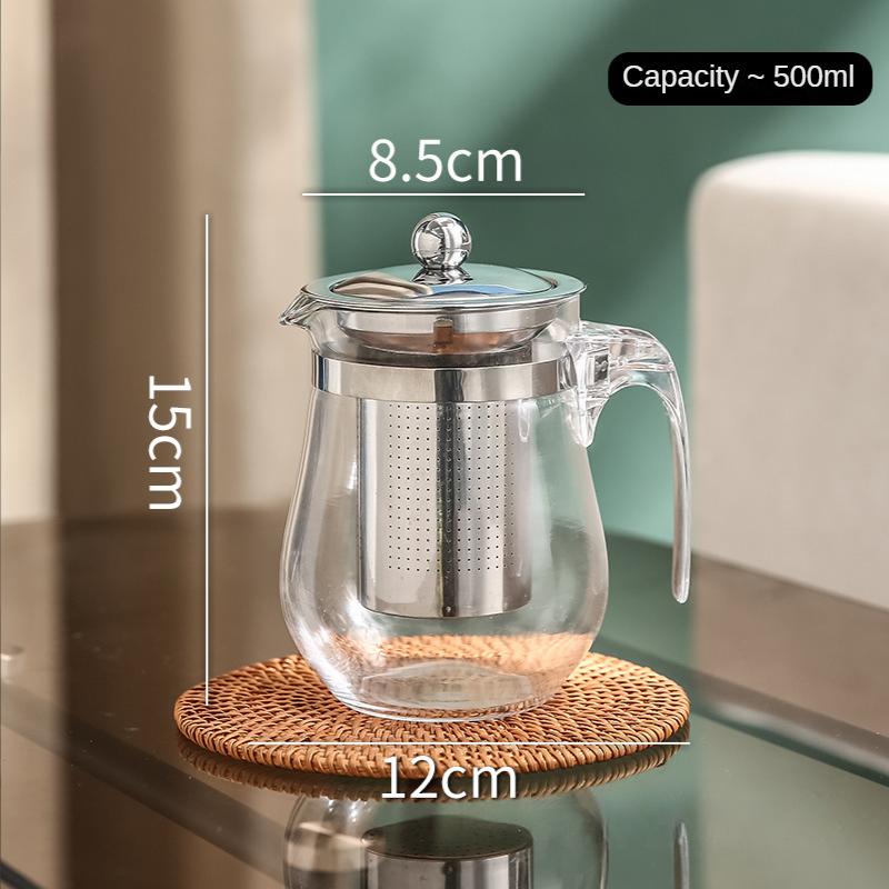 Skleněná konvička na čaj Varná konvice na čaj Filtrace čaje Žáruvzdorná skleněná konvička na čaj pro infuzi Konvice Pu Erh Gaiwan Sada Konvice Sítko Puer