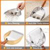 Good-Stainless Steel Cat Litter Scoop , Small Broom & Dustpan , Anti-Break Handle, Dual-Width Holes For Quick Cleaning