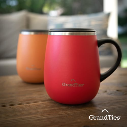 GRANDTIES Premium Vacuum Insulated Mug, 460ml - Easy-Open Slide Lid & Available in 19 Colors, Stainless Steel, Double-Wall Vacuum Insulation, Keeps Dr