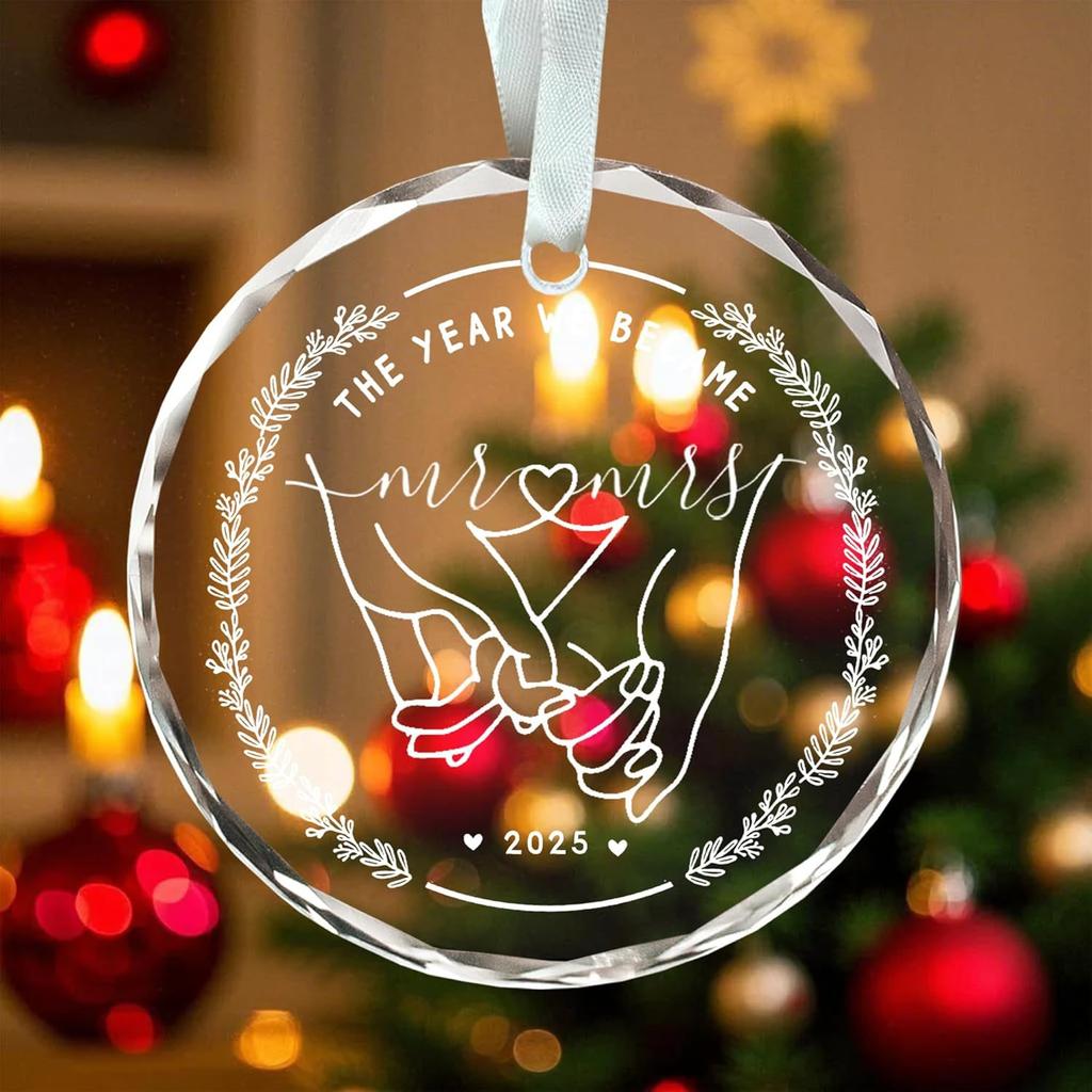 2025 Wedding Gifts, Christmas Gifts, Christmas Ornaments, Married Decorations, Christmas Ornaments, Crystal Glass Ornaments