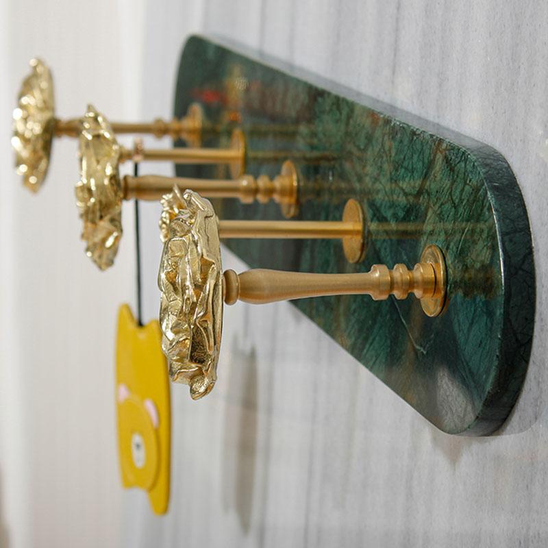 Luxury Wall-Mounted Bronze Marble Bathroom Hook Coat Hanger for Entry Bedroom And Entrance Clothing Storage Organizer