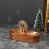 Sailing Boat Metal Incense Holder Natural Wooden Incense Burner Incense Plate Ash Catcher Buddhism Supplies Home Decor