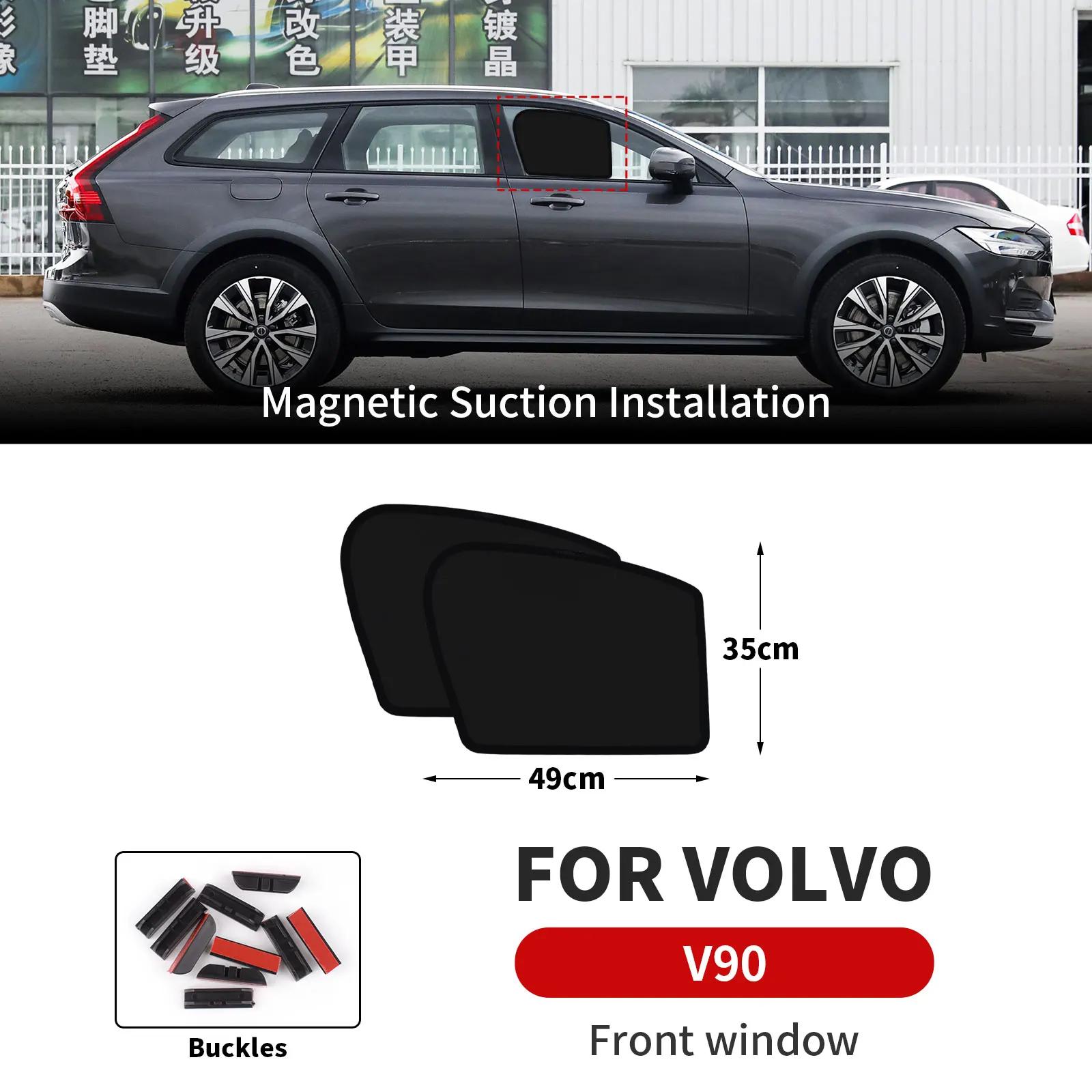 Parasolar magnetic pentru geamul lateral din spate al mașinii pentru Volvo XC40 V90 Plasă de protecție UV for V90 Front Window negru