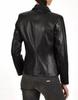 Blazer Handmade Designer Formal Casual Genuine Lambskin Leather Black Women's