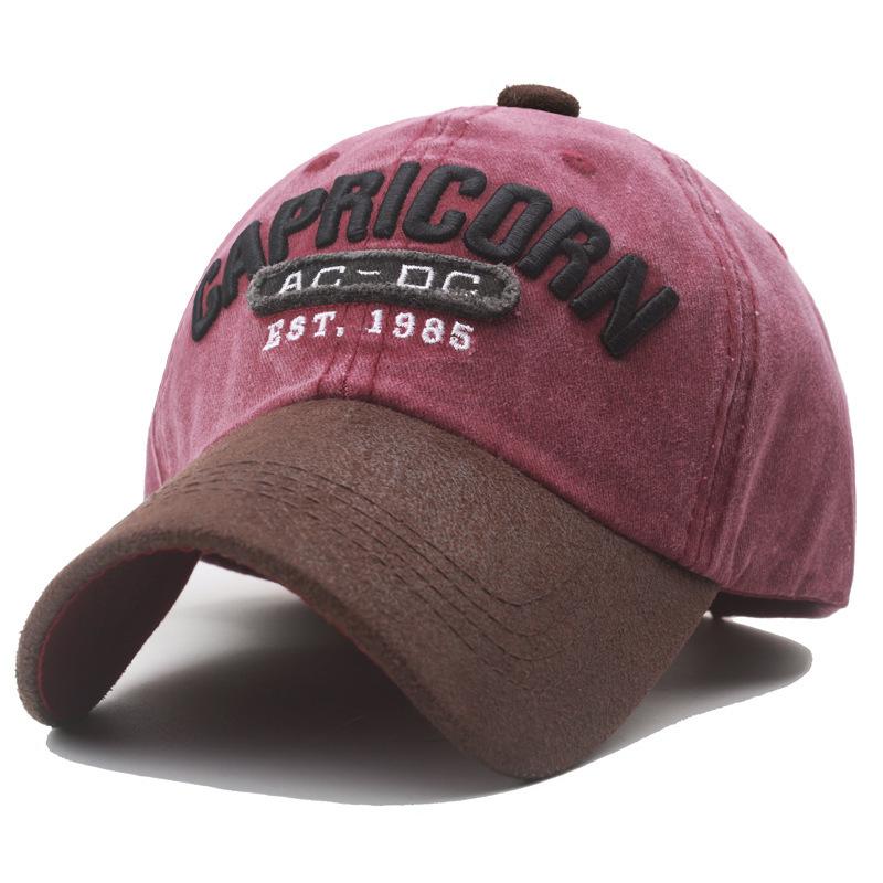 New washed old baseball cap American contrasting color letter embroidery cap outdoor sun hat tide