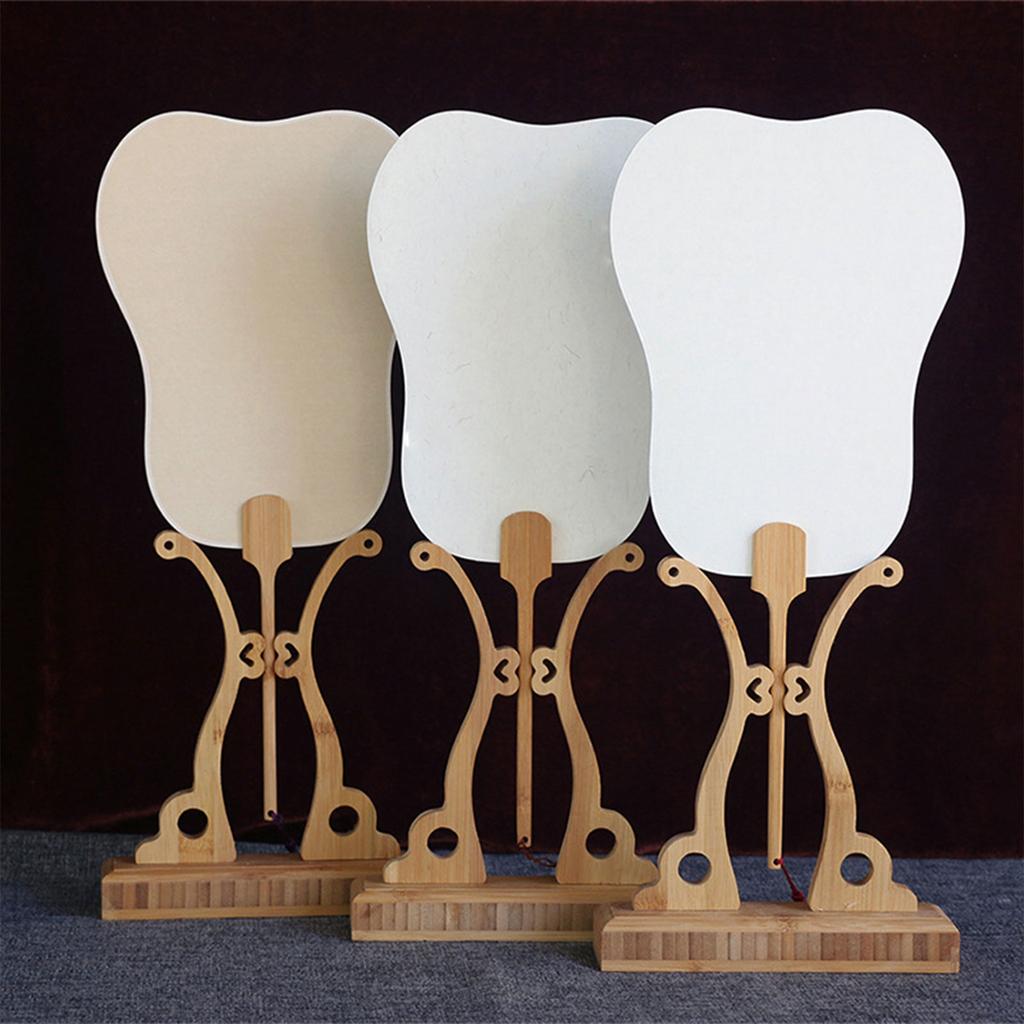 Traditional Chinese Style Bamboo Fan Stand for Desktop Decoration Fan Frame Base Holder Bracket Display Tool Accessories