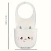 White Cartoon Cat Hanging Basket Soft Snap Fastener Faucet Sponge Holder Silicone Sink Hanging Storage Bag Faucet Accessories
