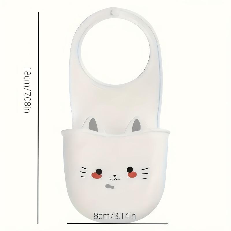 Bílá kreslená kočka závěsný košík Kohoutek s měkkým uzávěrem Držák houbičky Silikonový dřez závěsný úložný sáček Příslušenství k vodovodnímu kohoutku
