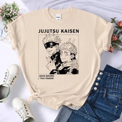 Jujutsu Kaisen Gojo Satoru Top T-shirt Streetwear da Donna Anime Anni 2000 Abbigliamento Firmato Top Hip Hop Abbigliamento Casual da Donna