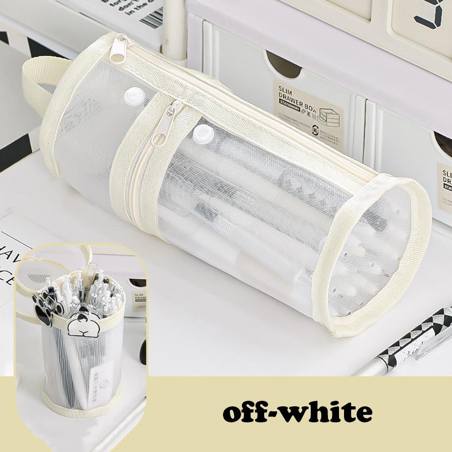 

Простой держатель для ручек, пенал для студентов, высококачественный цилиндрический пенал, вместительная прозрачная коробка для хранения канцелярских принадлежностей белый