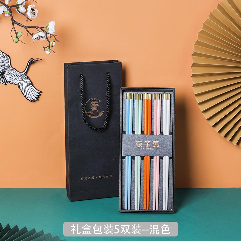5 Pairs Chinese Chopsticks Set Reusable Non-Slip Japanese Sushi Chop Sticks Set Chopsticks Kitchen Tableware Gift Set 2025 New