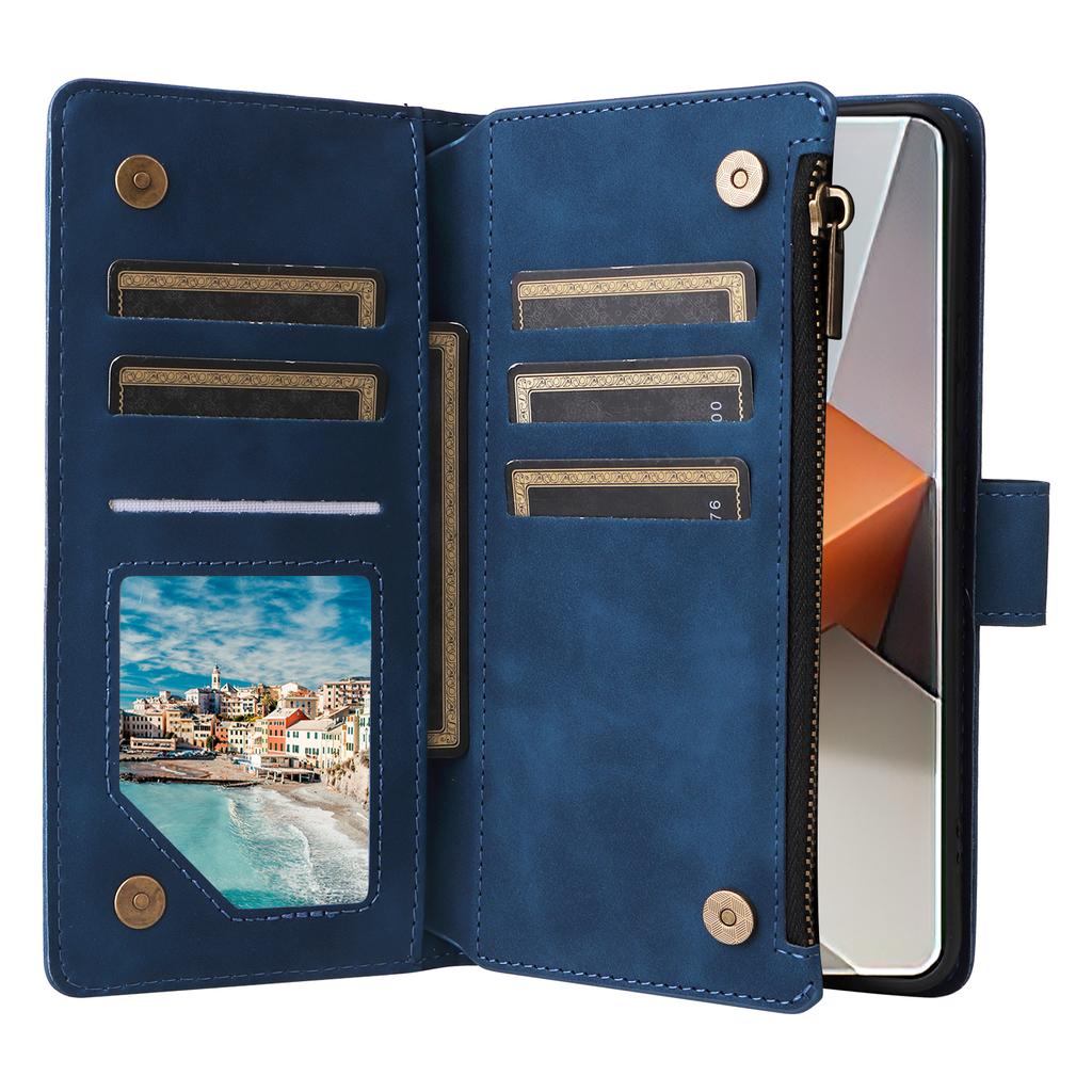 CAESBON Wallet Multi-card Zipper Kickstand Magnetic Flip Leather Case For Redmi 14C 13C 12C 10C 9A Note 12R A3 PRO 14R 5G