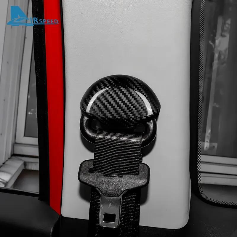 Real Dry Hard Carbon Fiber LHD RHD Car Seat Belt Interior Cover For Abarth 595 695 595C 695C Fiat 500 500C 2008-2024 Sticker