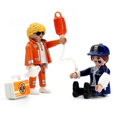 Playmobil Duo Pack Emergency Doctor and Female Police Figure Set 70823, 1 Set, Popular Toys In Korea