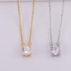 Best Selling Classic Design Geometric Fashion Jewelry Stainless Steel Gold Plated Zircon Pendant Woman Luxury Necklace