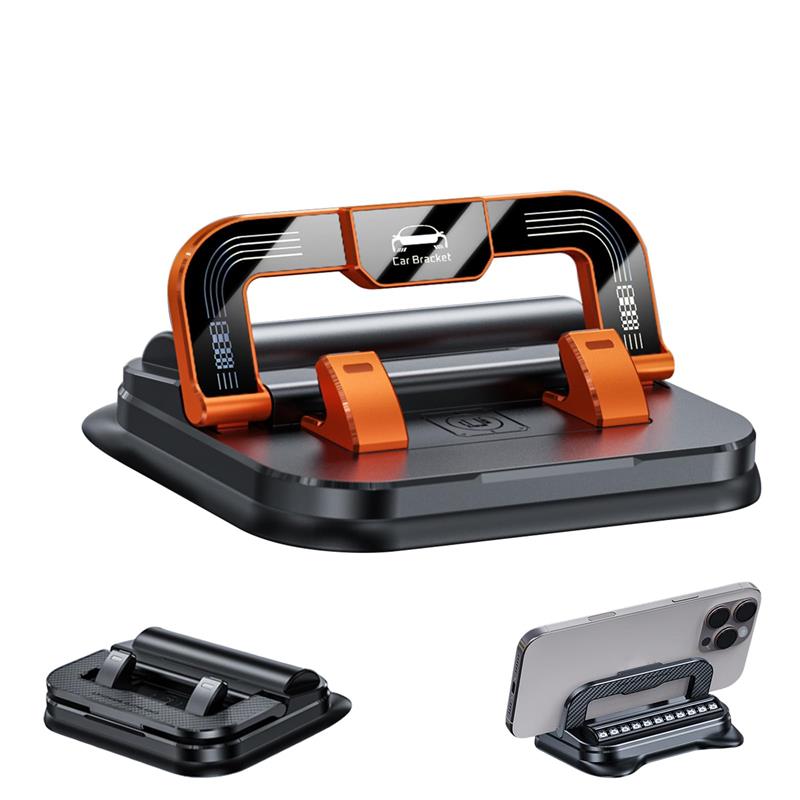 Black Car Phone Holder 360° Rotation, Universal 360 Dashboard Phone Holder, Suction Cup Non-slip Phone Mount For All Smartphones оранжевый