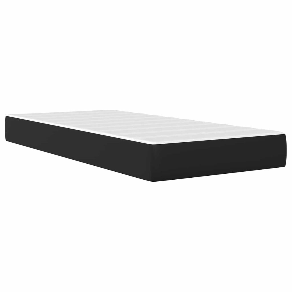 Bed Frame with Mattress Black 90 x 190 cm Faux Leather