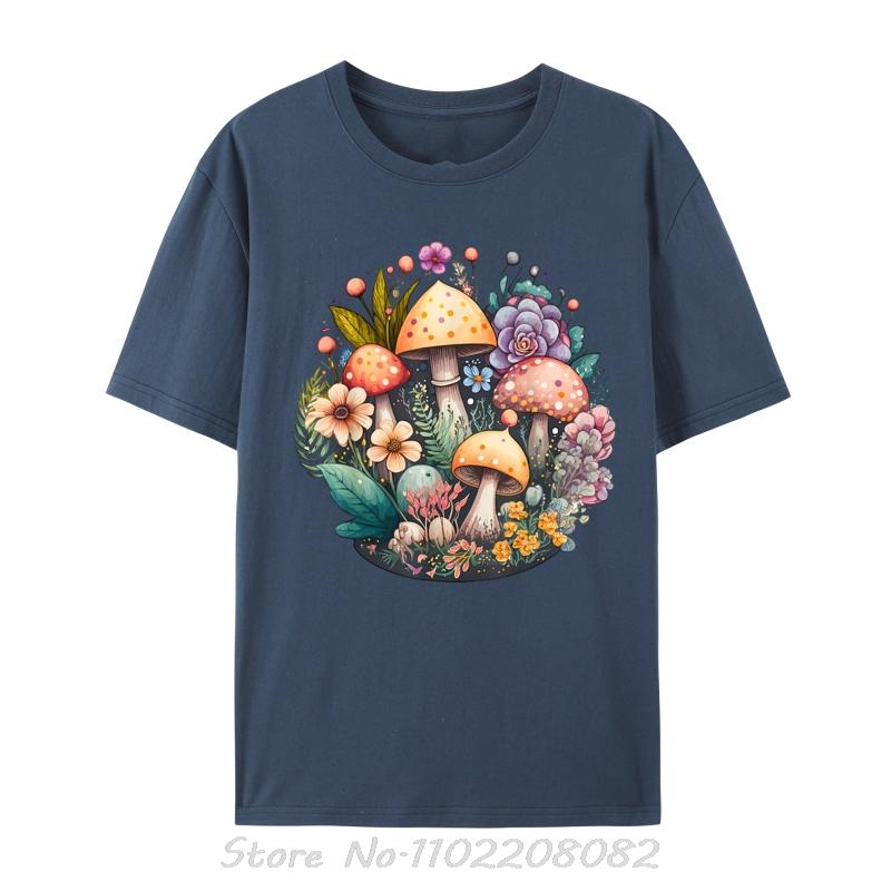 Cute Cottagecore Floral Mushroom Aesthetic TShirt Unisex Fashion Hip Hop Streetwear Oversized Tshirt Casual Cotton T Shirt tees