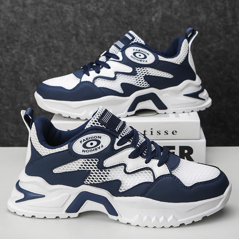 Men Large Size Breathable Sneakers  New Summer Non Slip Comfortable Casual Tied Fashion Casual Running Shoes  Hollowed-out