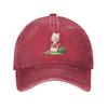 Giraffe Sitting in The Grass Eating Watermelon Baseball Cap for Unisex Women Vintage Trucker Hat Hats Dad Hat