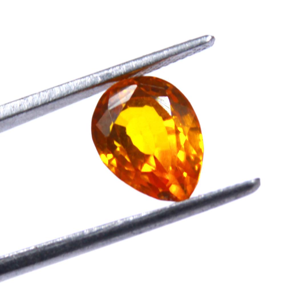 6.15 Carat Wonderful Quality Certified Pear Shape Sri Lanka Orange Sapphire Gemstone SN15