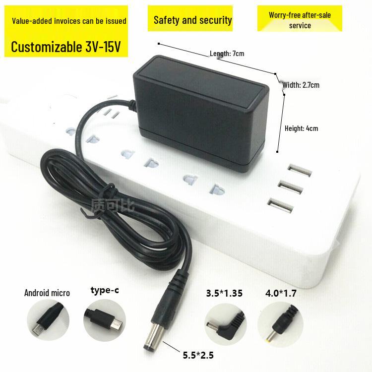 CE Certified Power Adapter and Charger Set (5V 1A, 6V 1A, 12V 500mA) 5V 500mA