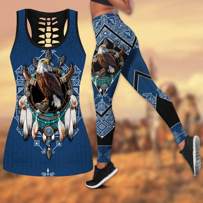 Native American Eagle Print Yoga Outfit 