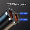 Compact Dual USB Car Charger with Pull-Ring Design - 200W Fast Charging & Multifunctional Cigarette Lighter