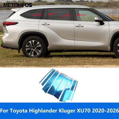 Para Toyota Highlander Kluger XU70 -2025 2026 Acero Inoxidable Ventana Centro Pilares B C Cubierta Adorno Accesorios Estilo de Coche