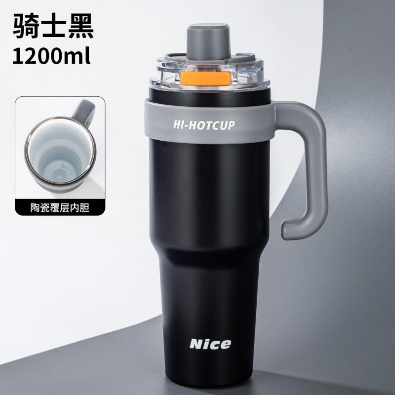40oz Insulated Tumbler 316 Stainless Steel Ceramic Inner Double Lid Large Capacity Outdoor Sports Office