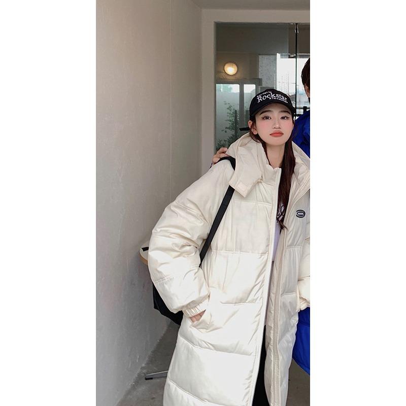 

Couples Korean Version of Loose Hooded Cotton-padded Clothes In Winter, Long and Fat Plus Size, Cotton-padded Jacket Over-the-knee Coat Tide XXL