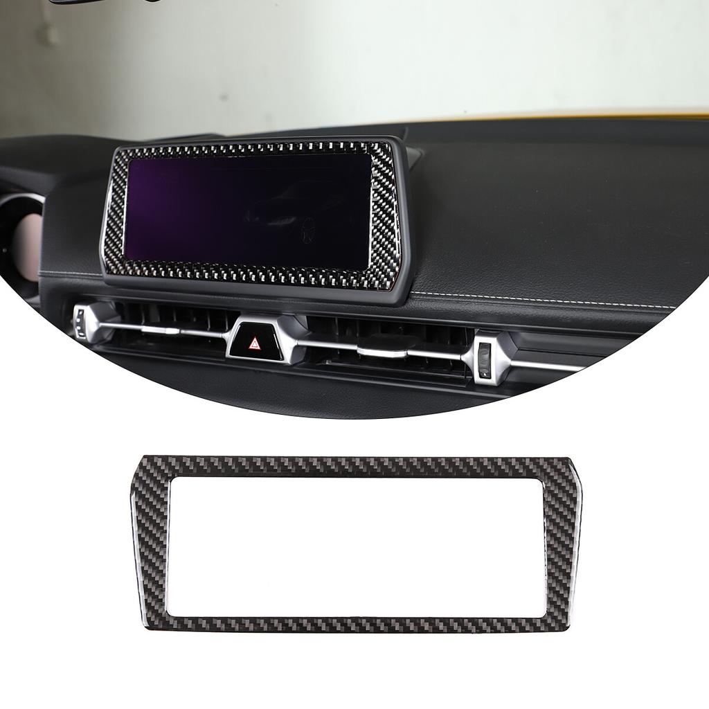 Real Carbon Fiber GPS Navigation Panel Cover Trim For Toyota Supra A90 19-24