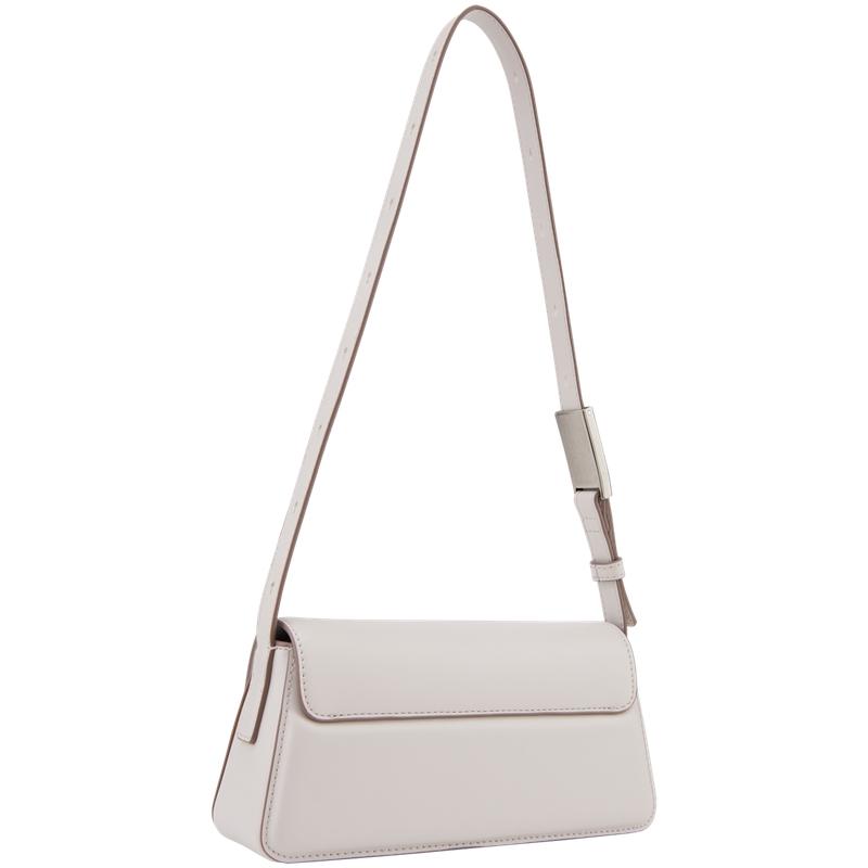 New CALVIN KLEIN Blended Material Shoulder Bag Medium Size Women's Cow Ivory 4K3110G-WGY