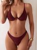 European & American Sexy Solid Color Sling Bikini Swimsuit for Women