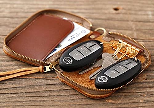PARLEY Elk Key Case for Smart Keys, Deerskin Leather, Available in 7 Colors: Black, Red, Purple, Brown, and Navy, FE-68 (Black)