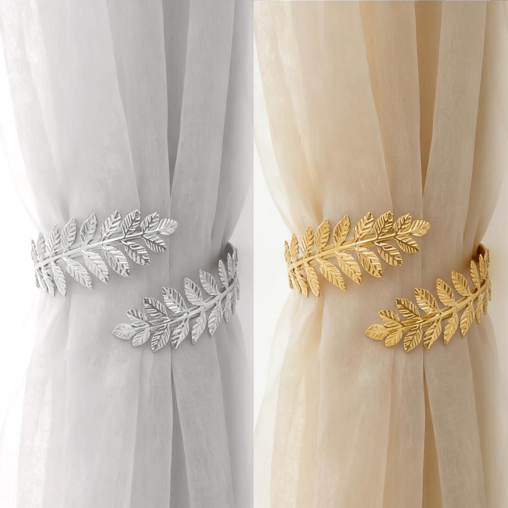 Modern Maple Leaf Curtain Tiebacks with, Multifunctional Curtain Rope for Home Decor
