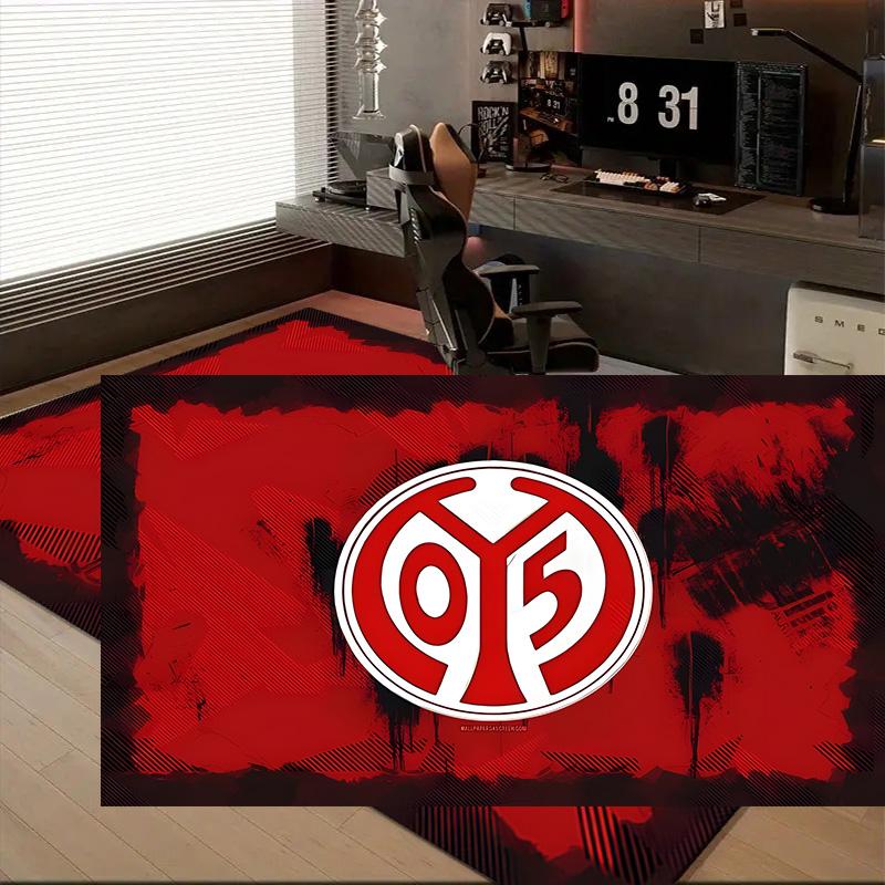 1PC Mainz Football Crest Floor Mat for Living Room, Game Rooms, Office, Bedroom, Office Floor Mat Playful Design, Christmas Fan Gifts
