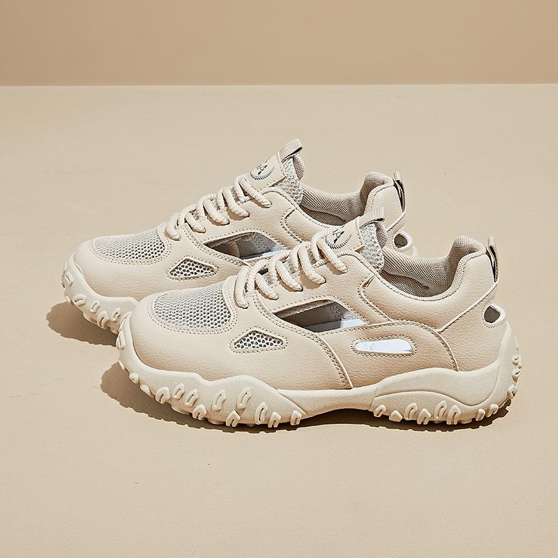 

Новые корейские женские кроссовки на толстой подошве, увеличивающие рост - Дышащая сетка, трендовые спортивные, повседневные, легкие кроссовки для ходьбы 35 хаки