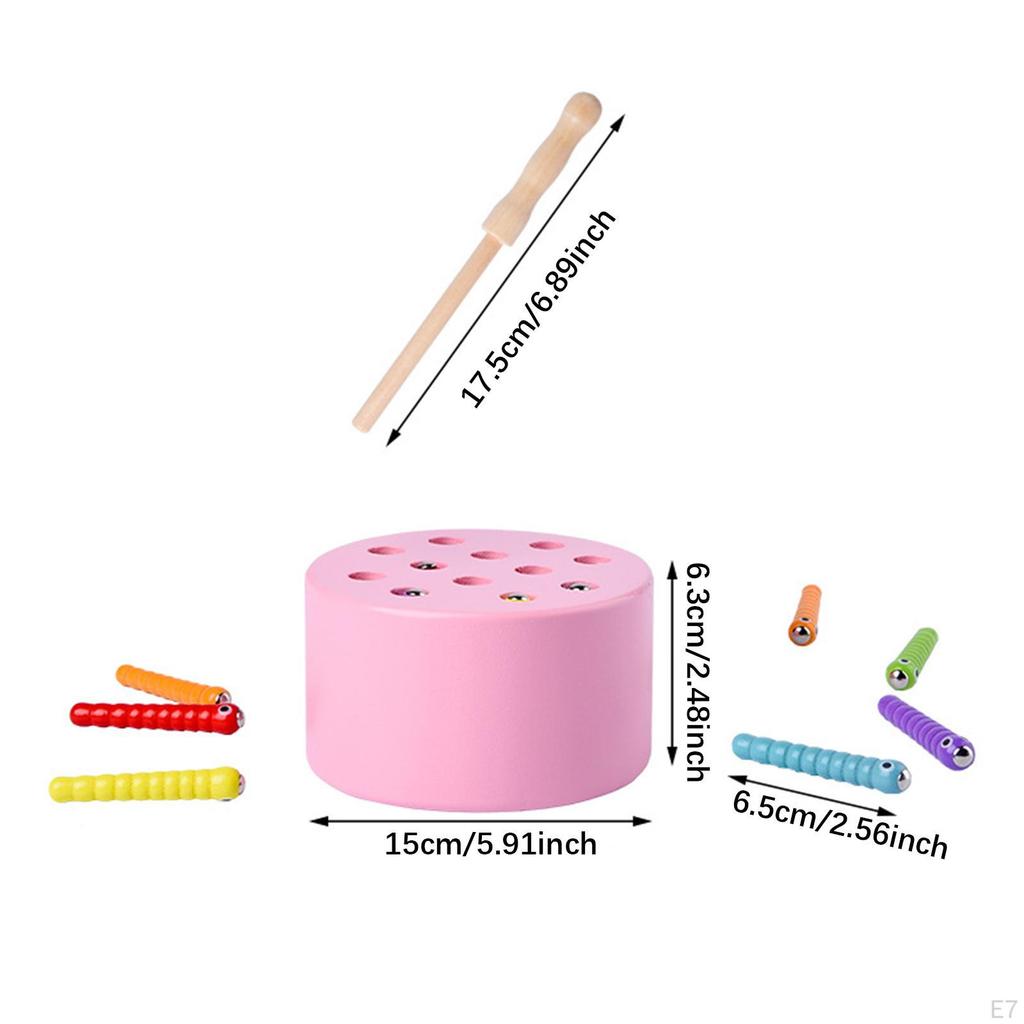 Magnetic Worm Catch Game Fine Motor Skills Color Cognitive