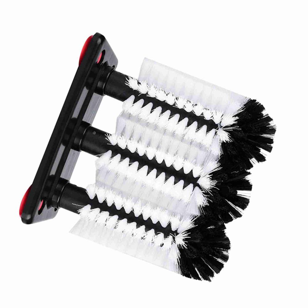 Flexible 3-Head Cup Washer Brush Black Detachable Head Glass Washer Compact Structure Round Base Cup Cleaner Daily Household Use