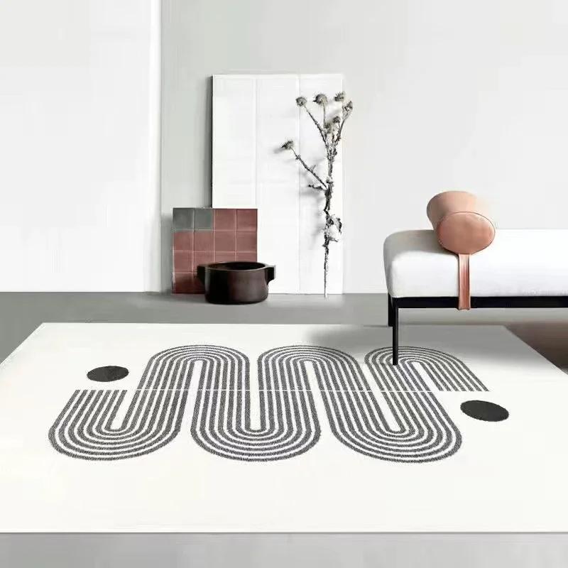 

Non-slip Soft Fluffy Living Room Carpet Abstract Geometry Floor Mat for Sofa Coffee Table Bedside Rug Homestay Decor 50x80cm