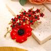 Women Men Exaggerated Luxury Exquisite Crystal Flower Poppies Badges Brooch Fashion Elegant Lady Party Wedding Pin Accessories