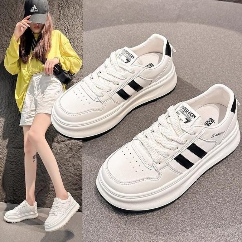 Little White Shoes Women's New Autumn Muffin Thick Soft Sole Student Versatile Sports and Leisure Women's Shoes Board Shoes