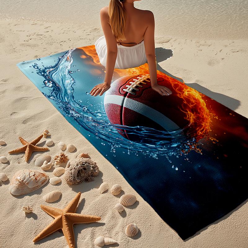 Sports Ball football Pattern Beach Towel, Super Soft Microfiber, Gift for Her/Him, Birthday, for Pool, Beach, Travel, Home Decor Fan gifts