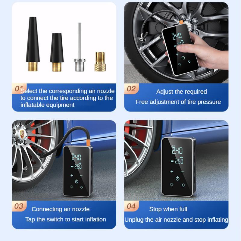 Auto Mini Mounted Wireless Inflation Pump Portable Air Pump Car Motorcycle Bicycle Tire Universal Electric Inflator