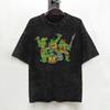 Cartoon Ninja T-Turtles Washed T Shirts Streetwear Retro T-Shirt  Tees Tops Men Women Cotton Harajuku Summer