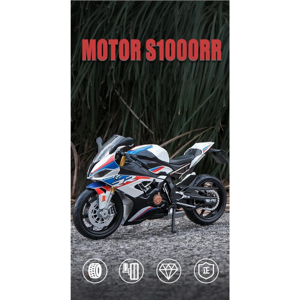 1/12 BMW S1000RR 2021 Die Cast Motorcycle Model Toy Vehicle Collection Autobike Shork-Absorber Off Road Autocycle Toys Car