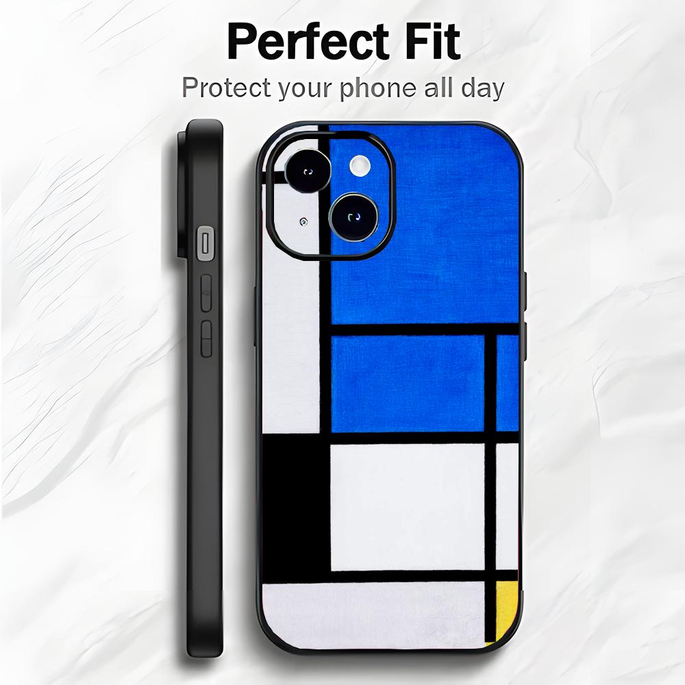 Abstract Iconic Art P-Piet Mondrian Phone Case Phone Case Soft Packaging Lightweight For iPhone17 16 15 14 13ProMax