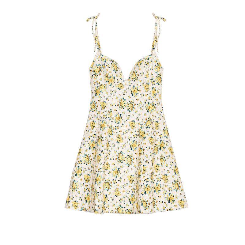 Summer New Product Women's Clothes Retro Flowers Print Poplin Mini Dress 3152346 2888777